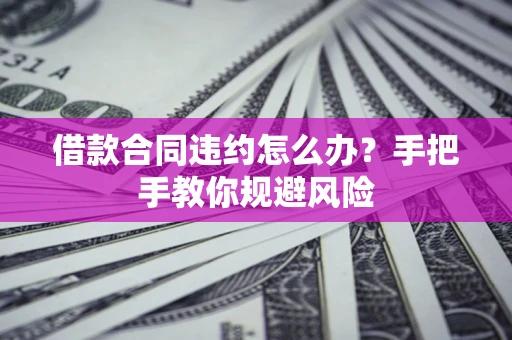武汉借款合同违约怎么办？手把手教你规避风险