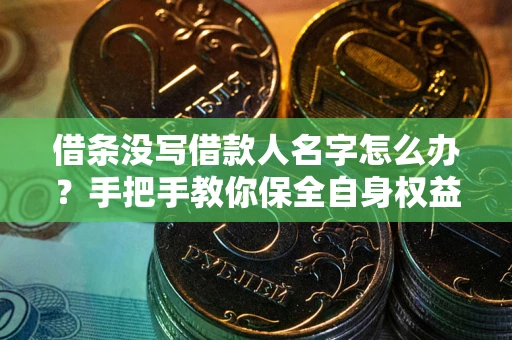 武汉借条没写借款人名字怎么办？手把手教你保全自身权益