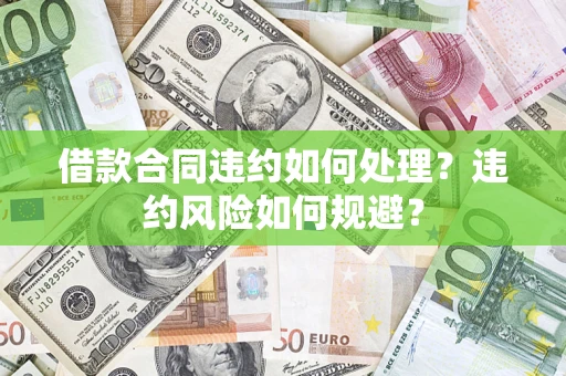 武汉借款合同违约如何处理？违约风险如何规避？