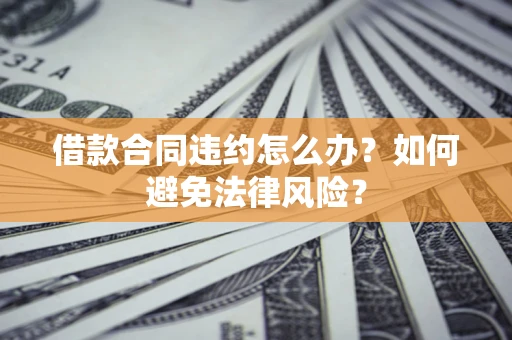 武汉借款合同违约怎么办？如何避免法律风险？