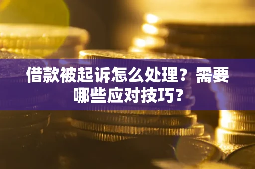武汉借款被起诉怎么处理？需要哪些应对技巧？